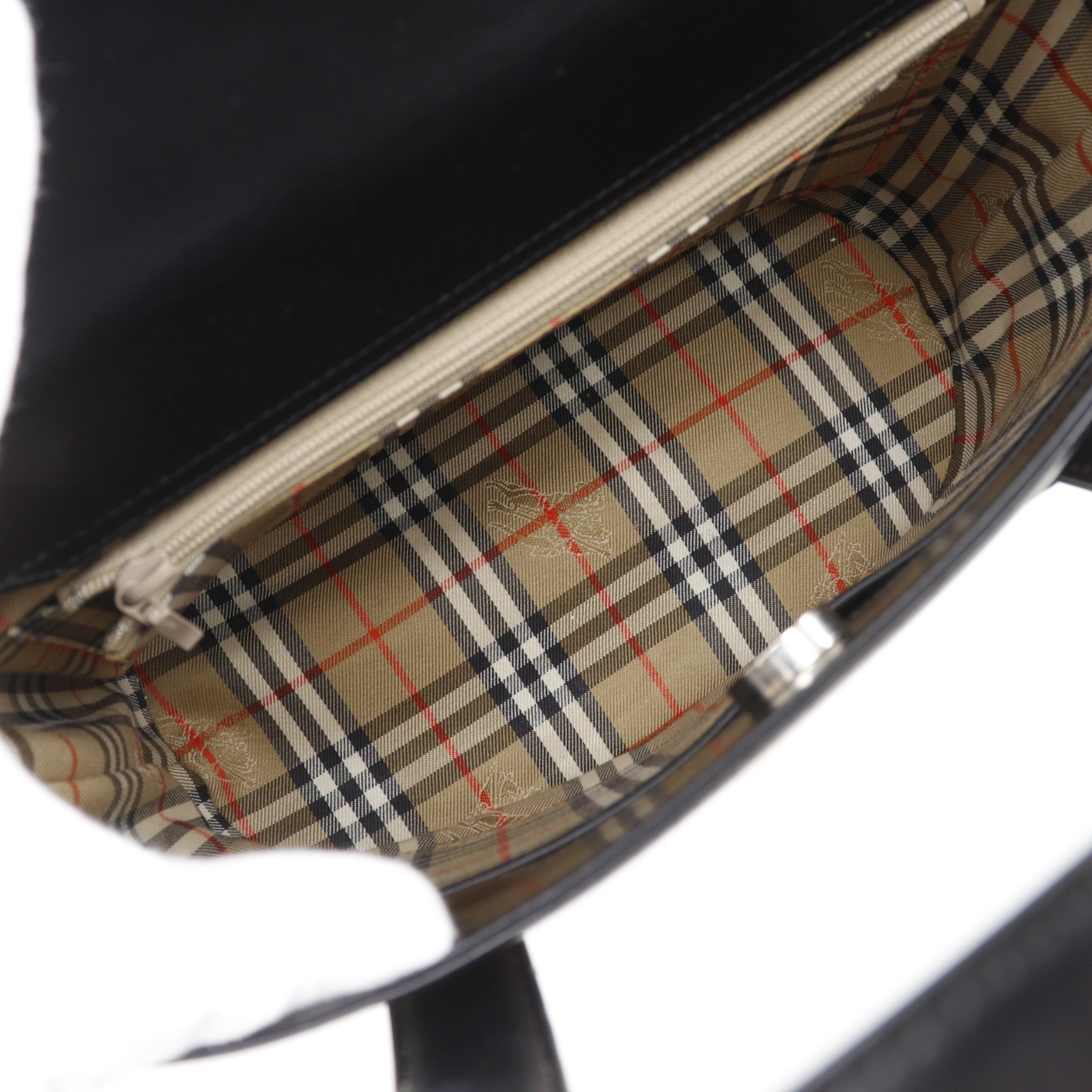 BURBERRY Nova Check Handbag black leather Women
