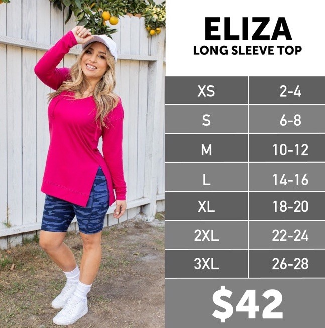 NWT LuLaRoe Large Eliza Long Sleeved Hooded Top – As Pictured