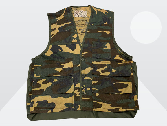 Vintage Duck Ray Men’s Camouflage Button-Up 100% Cotton Duck Hunting Vest Medium