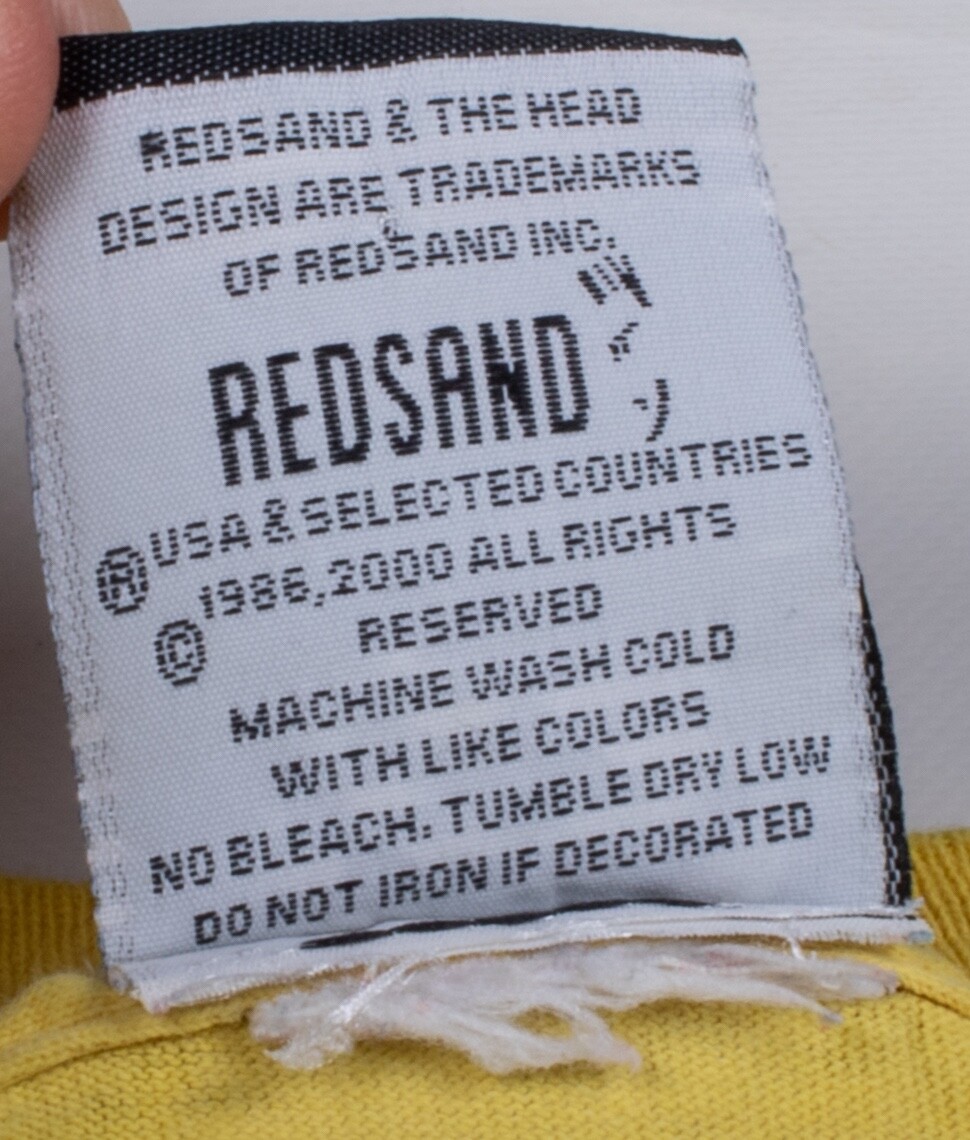 Vintage 2000 Red Sand American Standard Worn Distressed Yellow Shirt Men’s Small