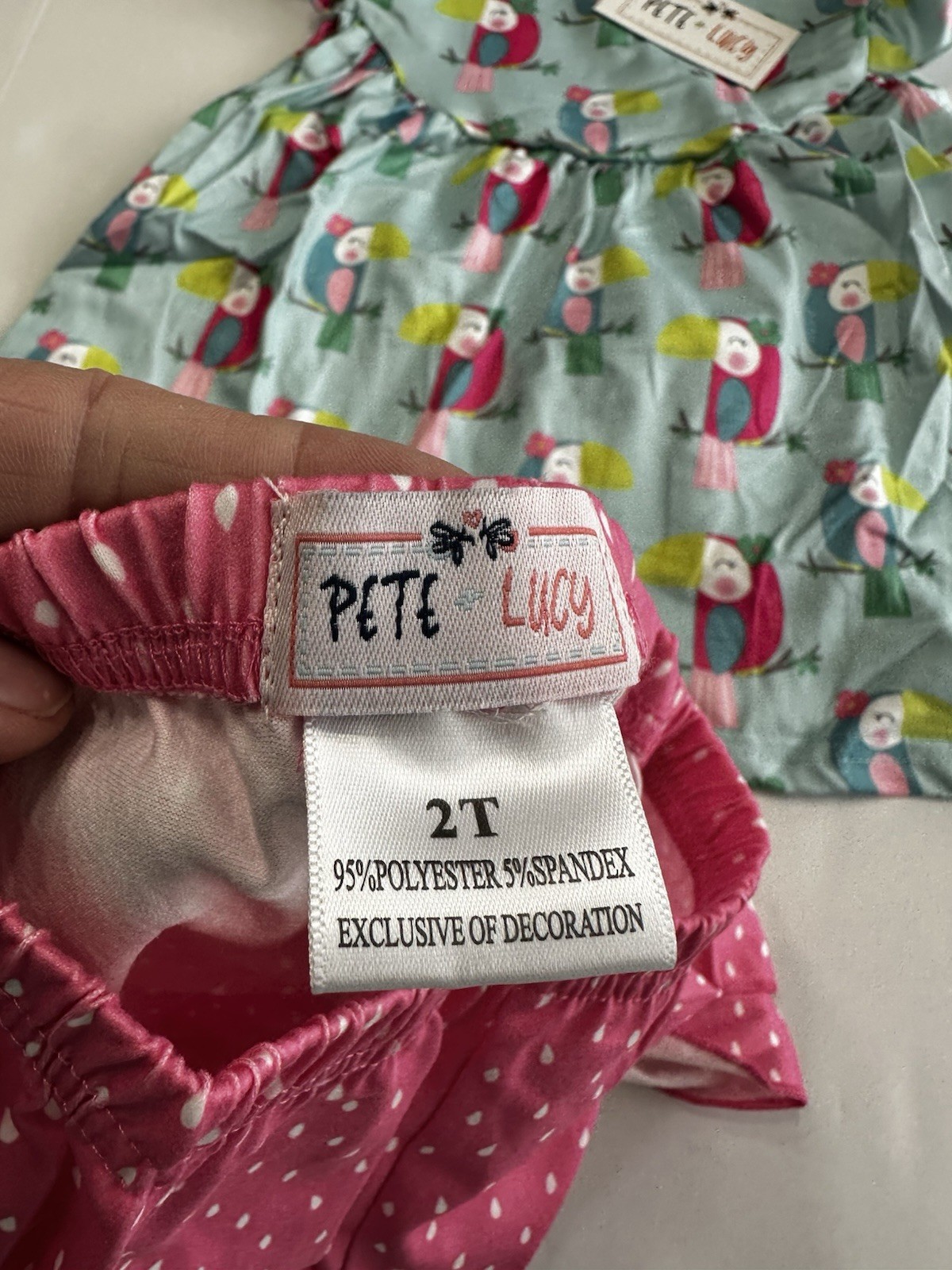 Pete & Lucy Tropic Like It’s Hot Toucan Outfit Set Toddler Girl 2T NEW NWT