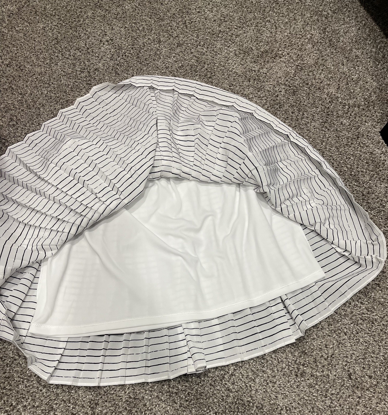 Banana Republic Striped Pleated Midi Skirt Small Black White Accordion Pull On