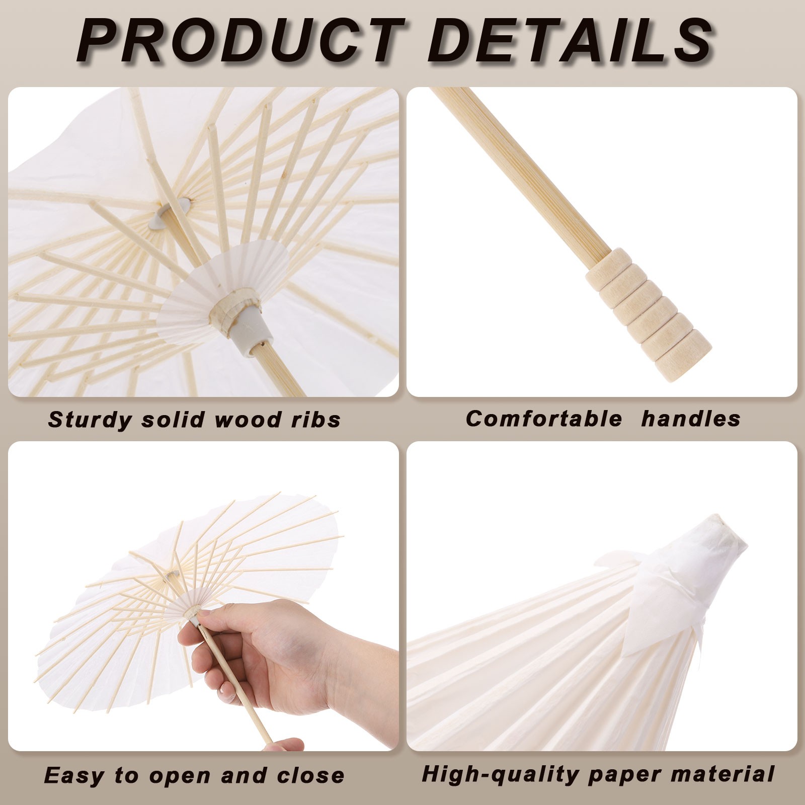 6 Pcs Paper Umbrellas ,8″/12″/18″Paper Parasol Umbrella for Wedding,Green