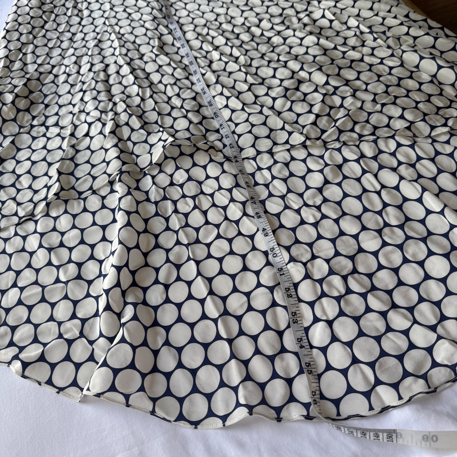 Diane von Furstenberg DVF Silk Boltin Dot Asymmetric Hem Midi Dress Small NWT
