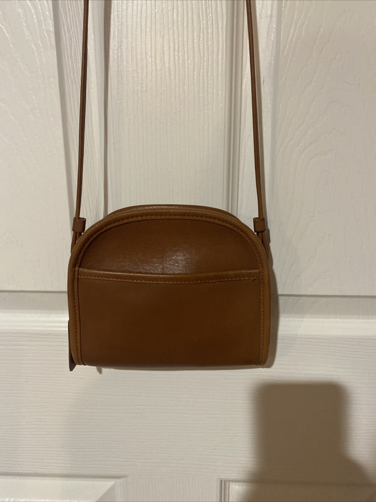 COACH VINTAGE BRITISH TAN ABBIE ZIP CROSSBODY BAG 9017
