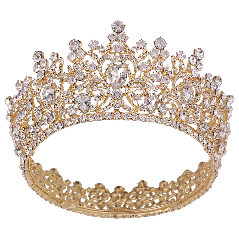 7.2cm Tall 14cm Diameter Crystal Wedding Queen Princess Tiara Crown For Women