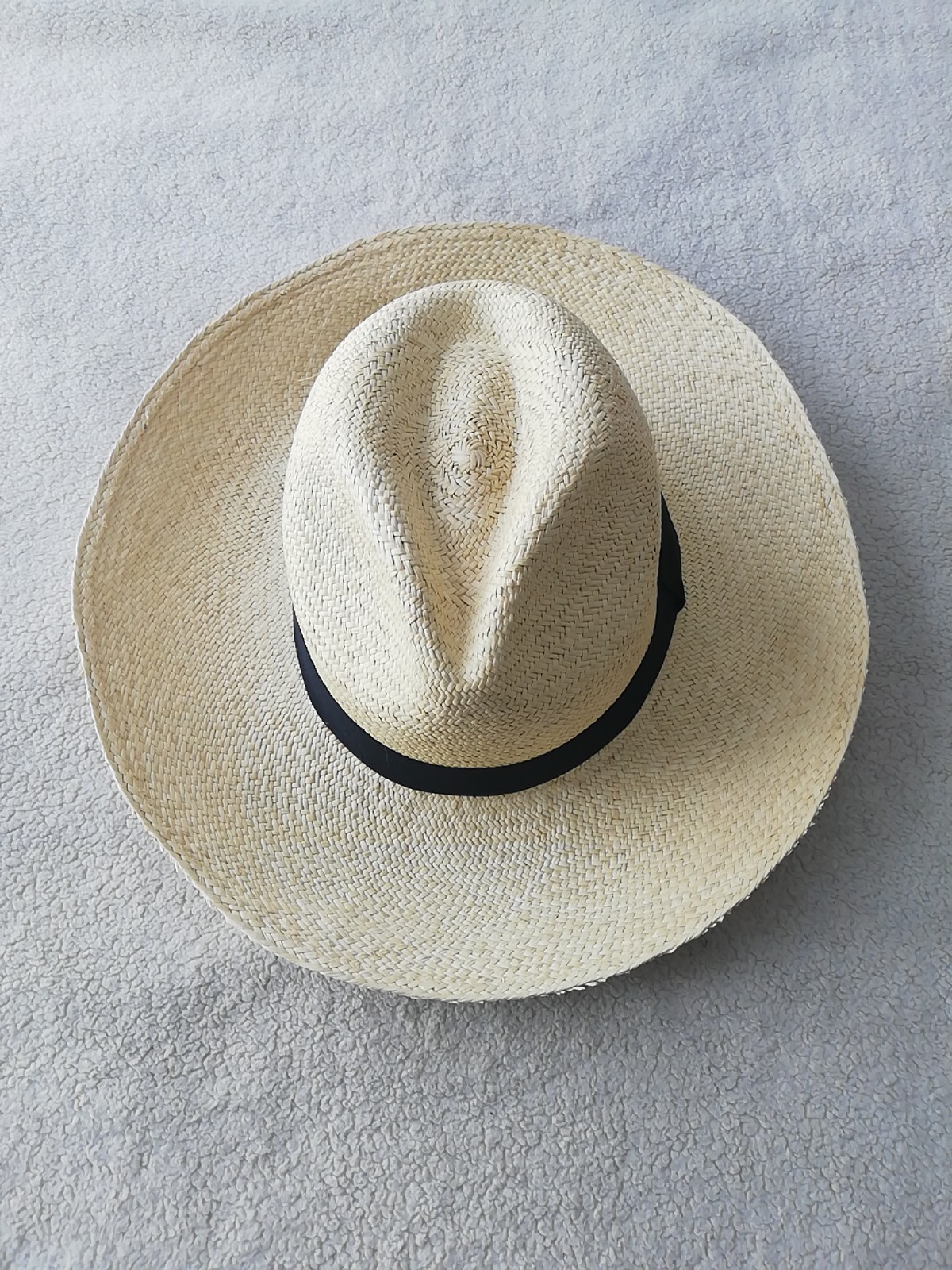 GENUINE ECUADOR HAT “PANAMA HAT” 100% TOQUILLA STRAW LARGE 60Cm CLASSIC BEIGE