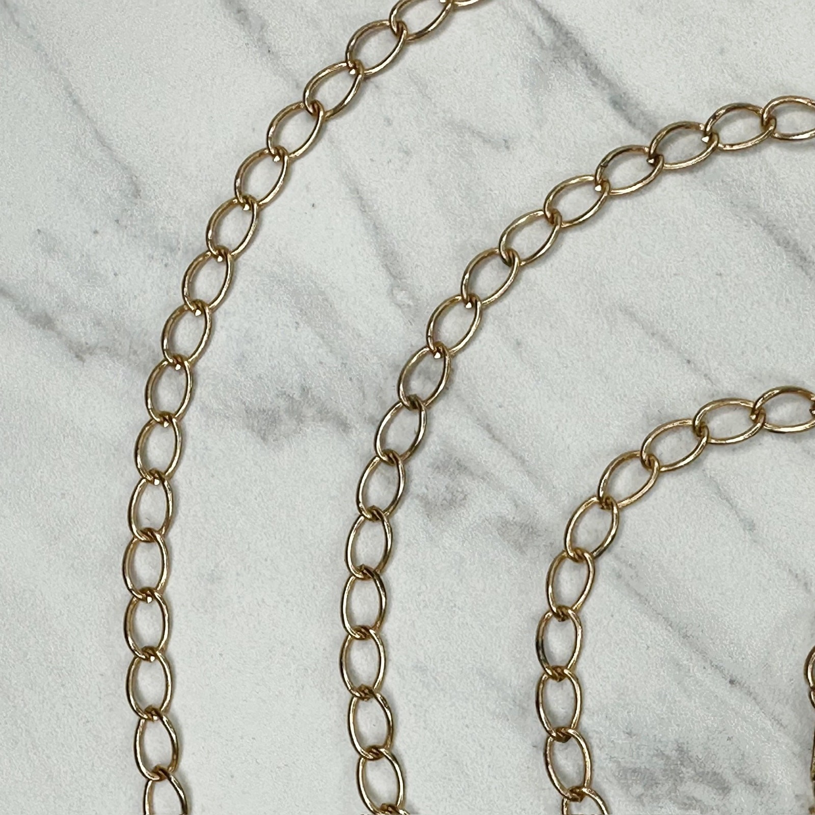 Gold Tone Oval Link Chain Bag Strap Replacement Crossbody Shoulder Handbag 46″