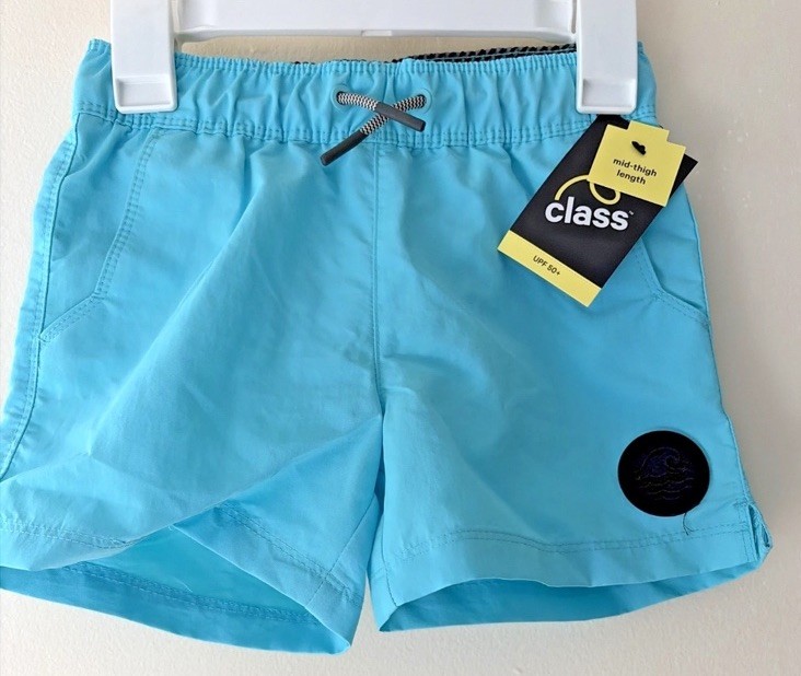 Art Class Boys Size XS 4/5 Swim Trunks Mid-Thigh Length Pocket Inner Line UPF 50