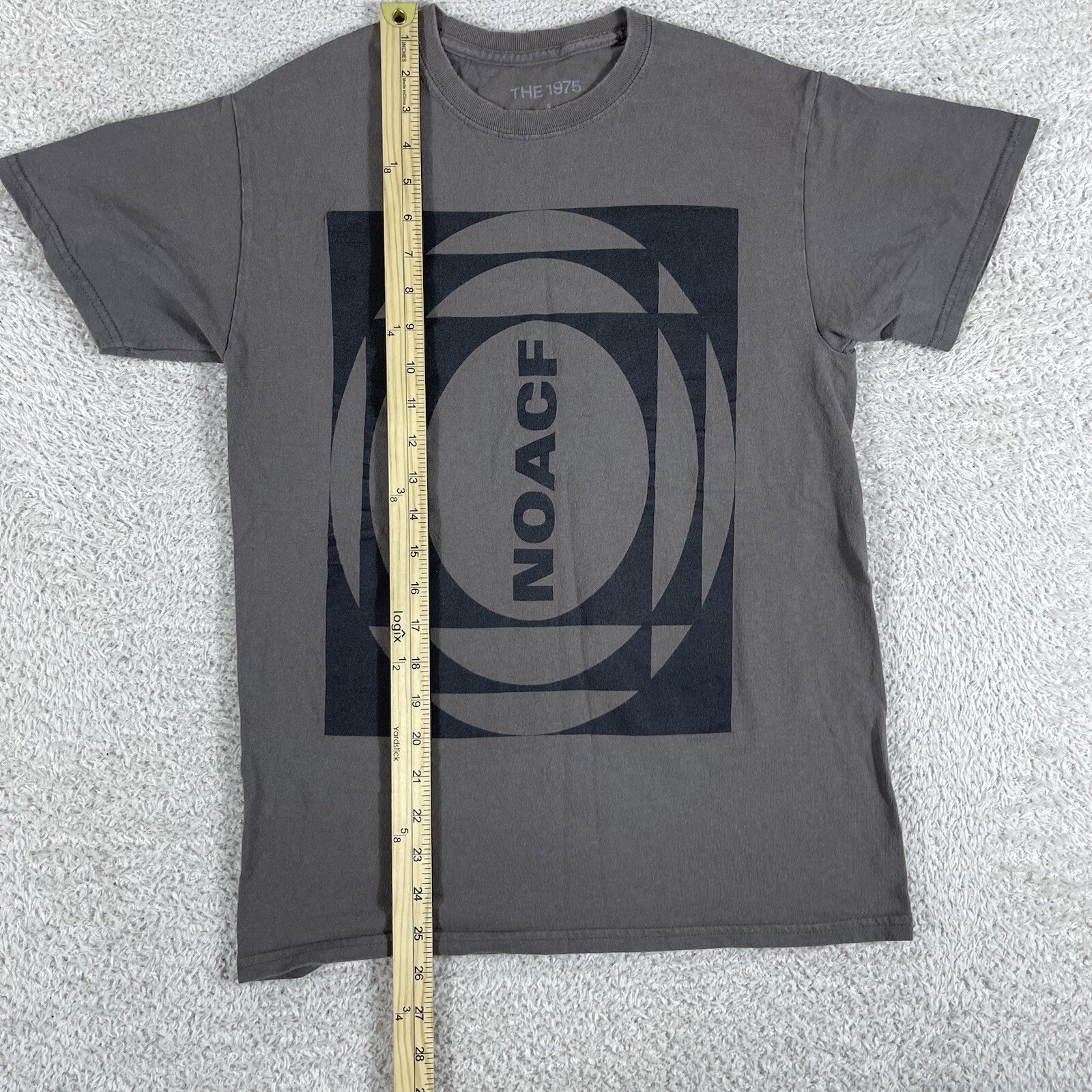 The 1975 T-Shirt Mens Small Gray Notes on a Conditional Form Tour Band NOACF