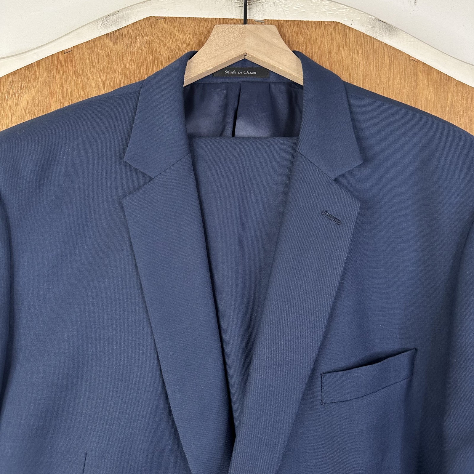 Michael Kors Suit Mens 50R Navy Blue Sport Fabric Pants 38×30 Flat Front Solid