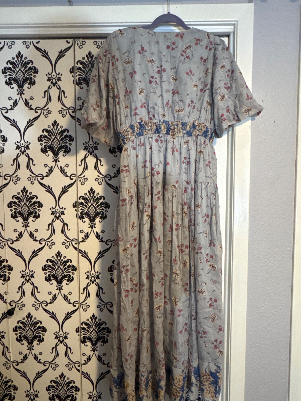 Free People Lysette Maxi Dress Floral Boho Romantic Fairy Blue Small