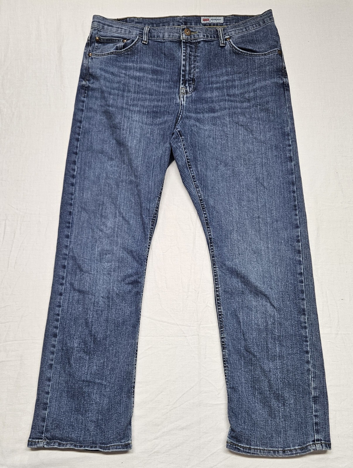 Wrangler Mens Relaxed Boot Cut Jeans 36×30 (True To Size) Blue Mid Rise