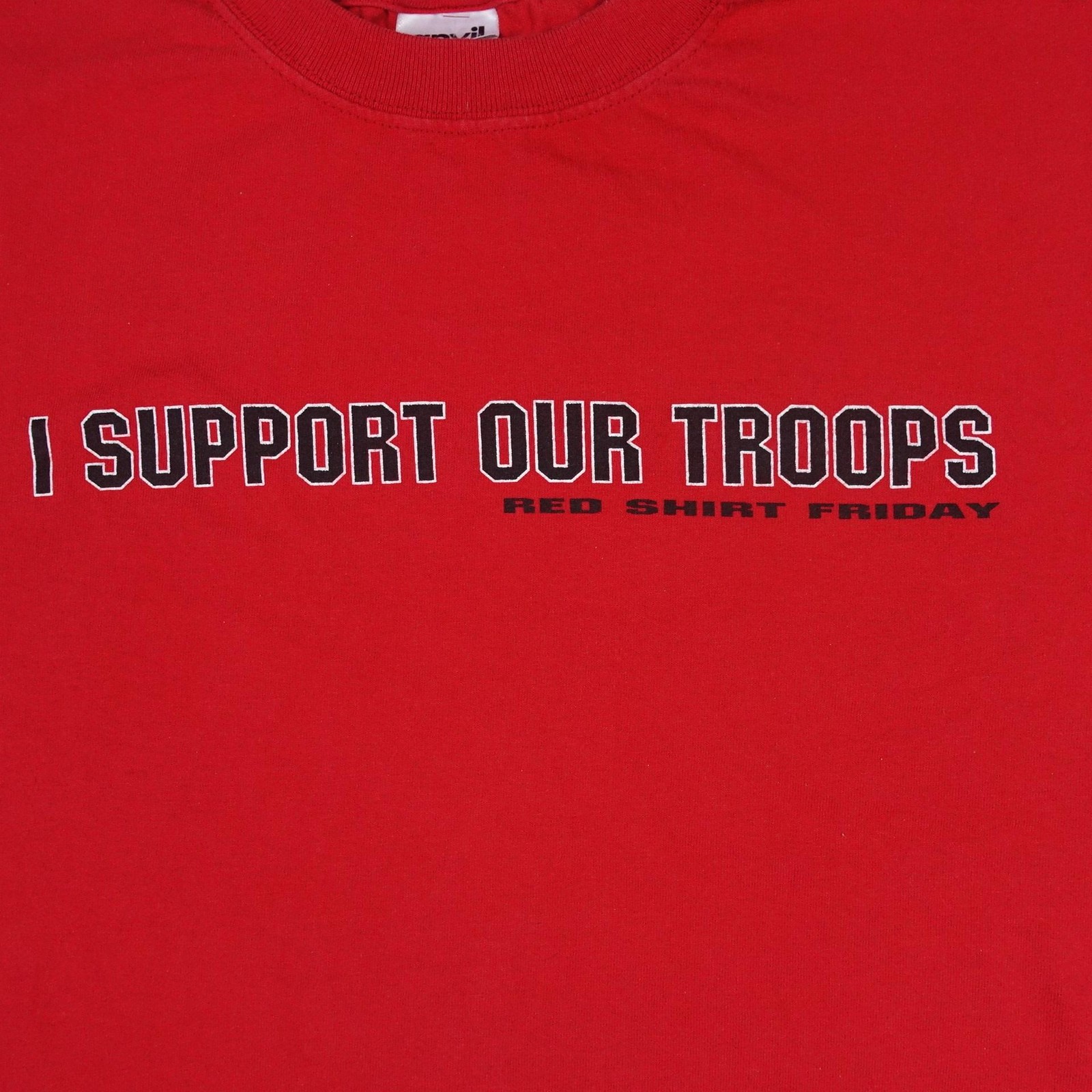 VINTAGE I Support Our Troops Shirt Mens XLarge Red Anvil Friday Long Sleeve Tee