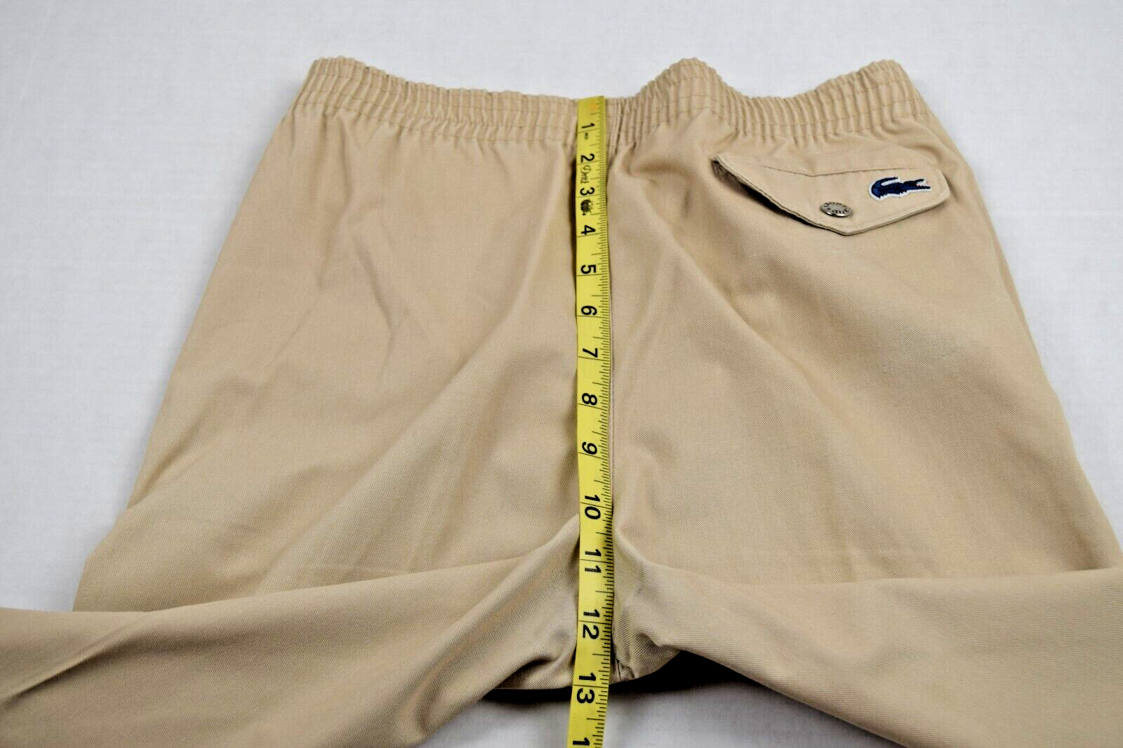 Vintage IZOD Lacoste Pants Size 18 70s Beige Straight Leg Blue Crocodile