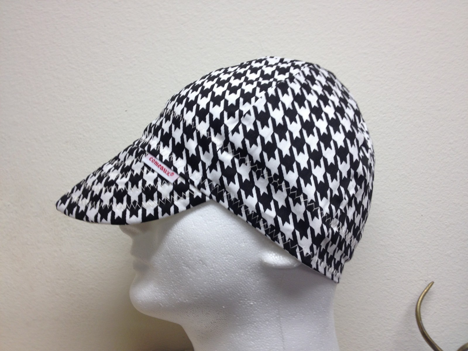 New Comeaux Caps Welding Welders Hat Alabama Houndstooth Crimson Roll Tide Black