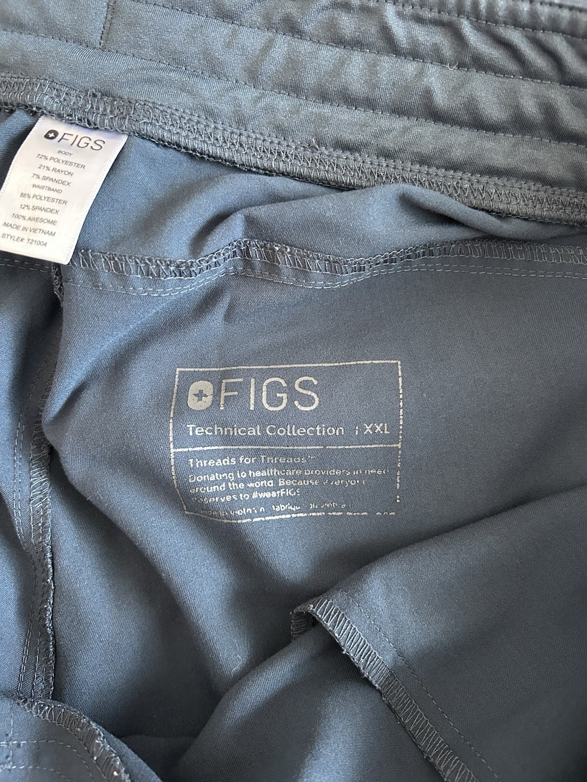 Figs Kade Straight-Leg Scrub Pant in Dark Harbor size XXL