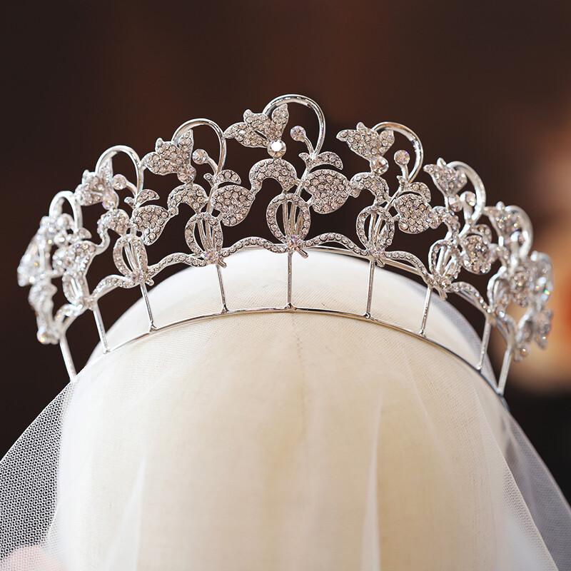 7cm Tall Elegant Vine Floral Crystal Wedding Bridal Prom Queen Princess Tiara