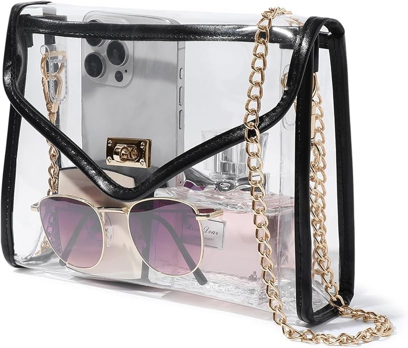 Bucosd Clear Purse for Women Stadium Approved, Clear Crossbody Bag with Leath…