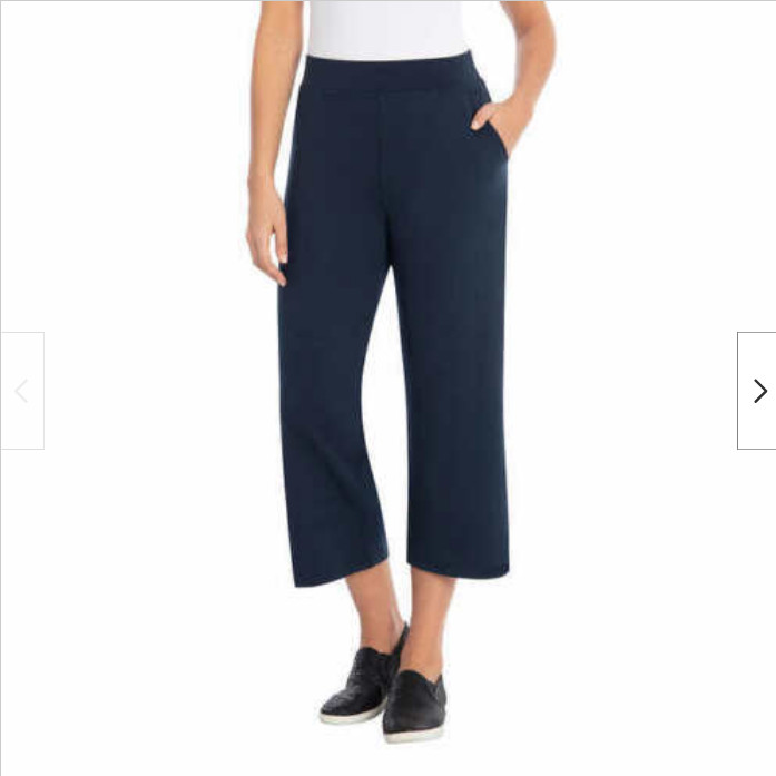 SENTIMENTAL NEW YORK WOMEN’S SOFT TOUCH PULL ON CAPRI PANTS (NAVY, LARGE) NWT