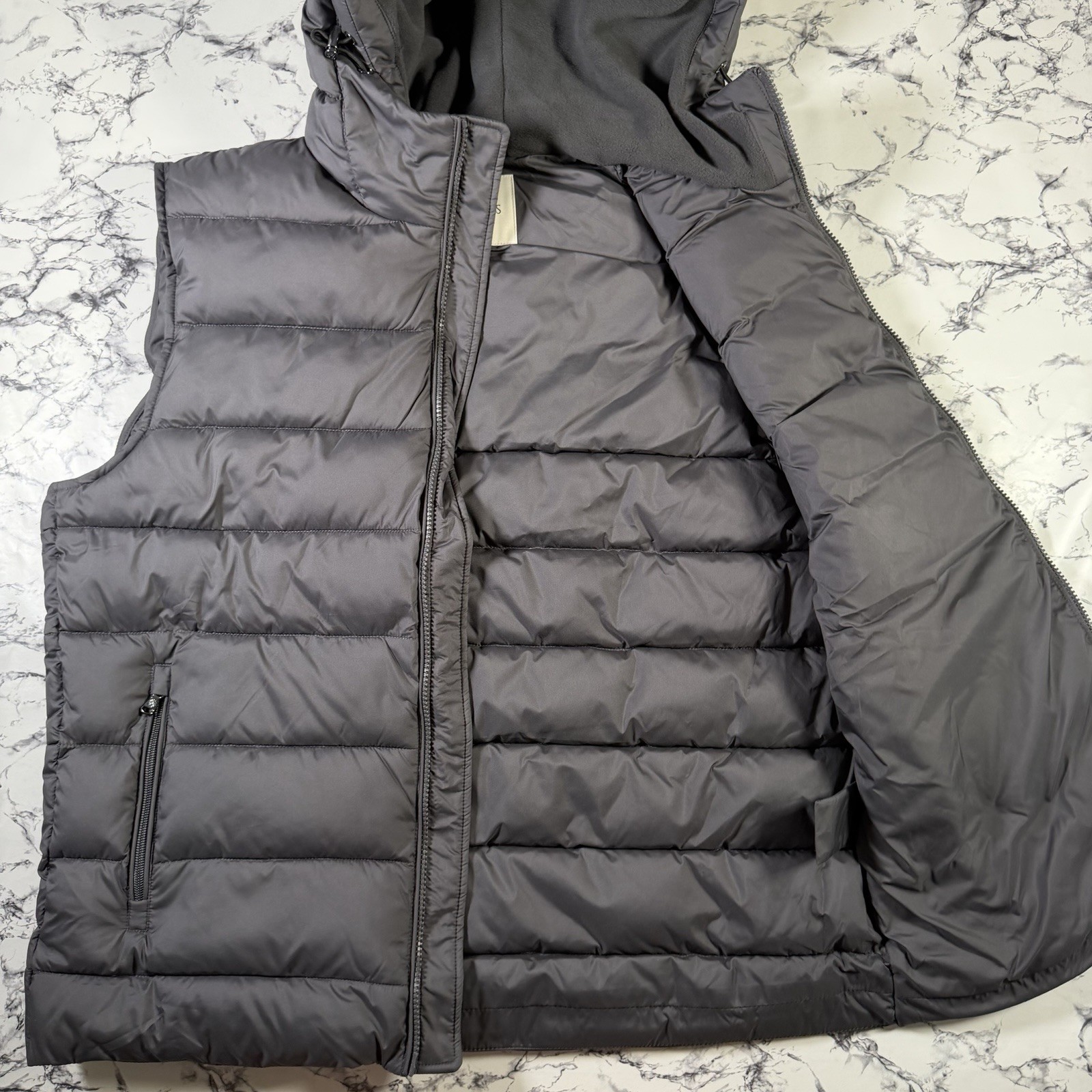 SANDBANKS Mens Charcoal Frontier Hooded Puffer Gilet SIZE 2XL BNWT Authentic