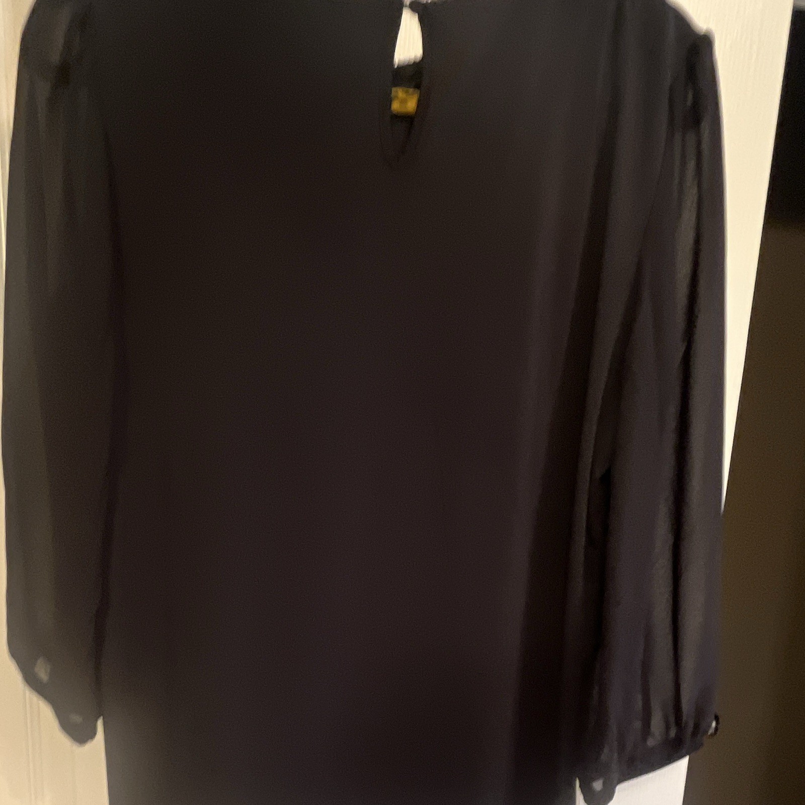 Cato Women’s Black Blouse Lined Bow Crew Neck Long Sleeve M