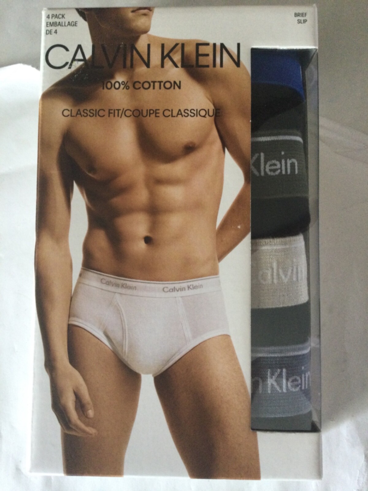 Calvin Klein 100% Cotton Classic Fit 4 Pack Brief New Box Black Red Green Purple