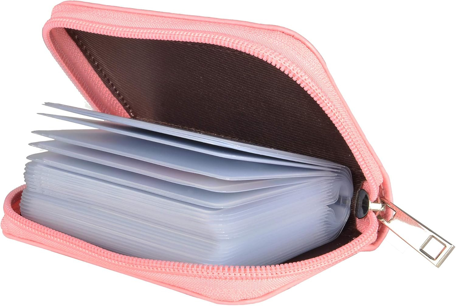 Genuine Leather Credit Card Holder Zipper Wallet With 26 Card Slots