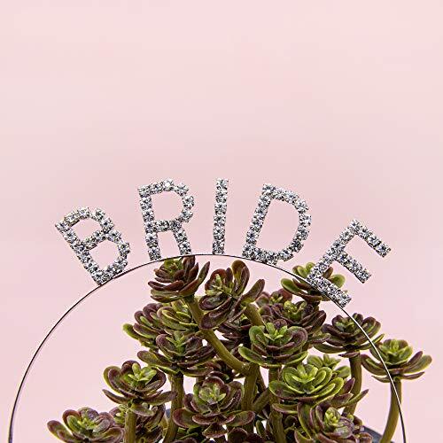 , Rhinestone Bride Headband Elegant Bride Crown Bachelorette Party Silver
