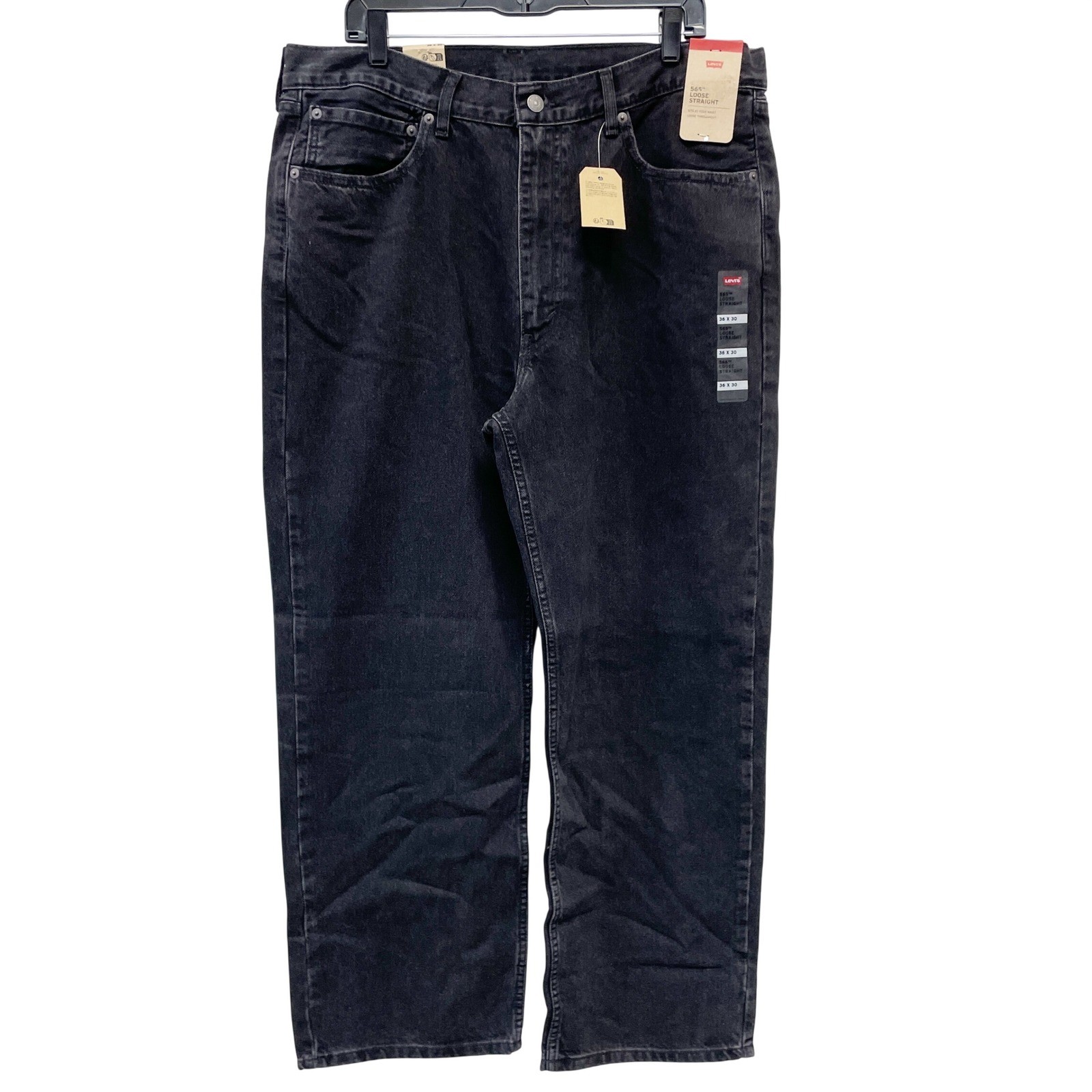 Levi’s Men’s Black 565 Loose Straight Denim Jeans Size 36 x 30