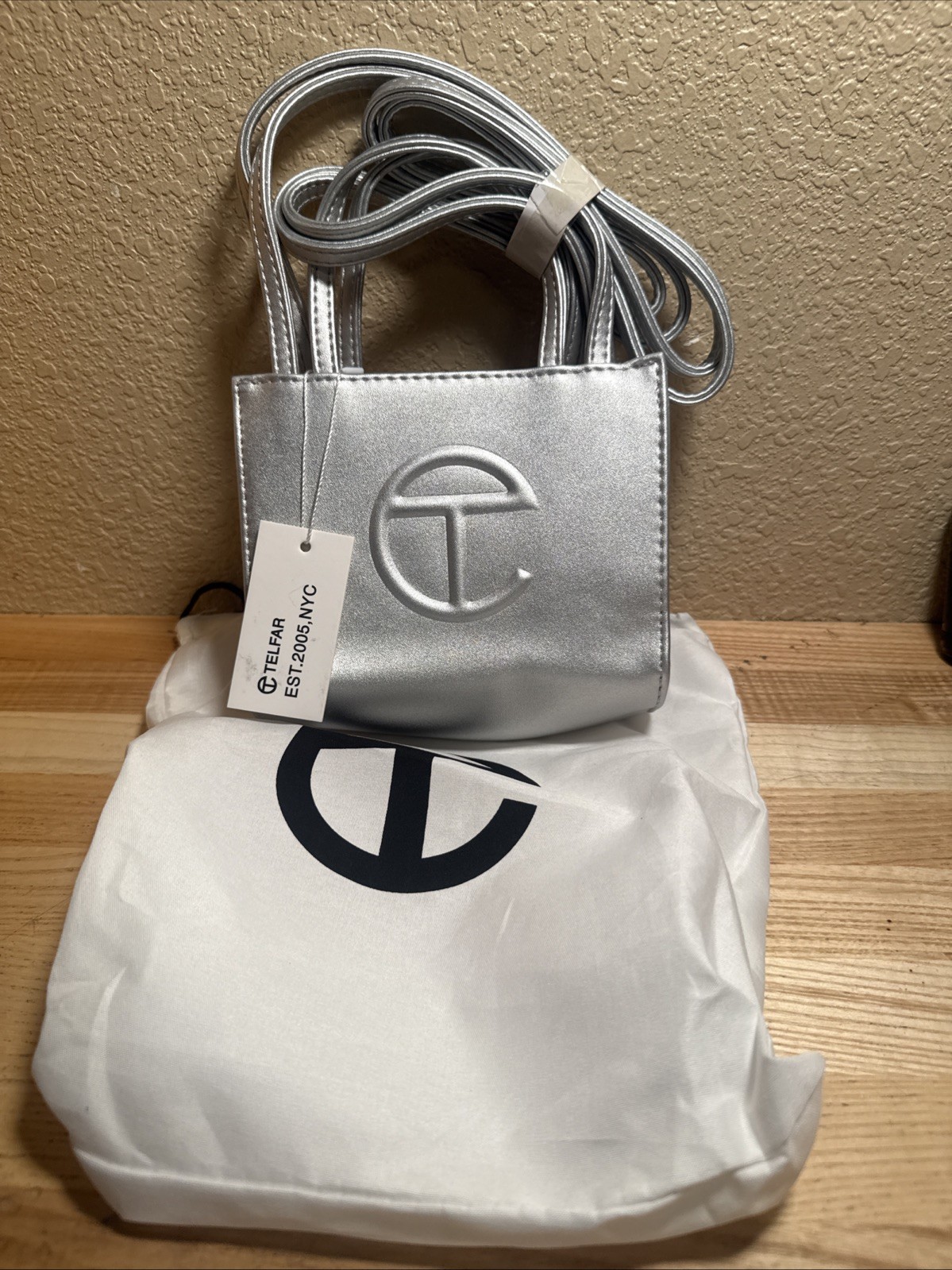 Telfar Small Silver Shopping Bag | Original Packaging