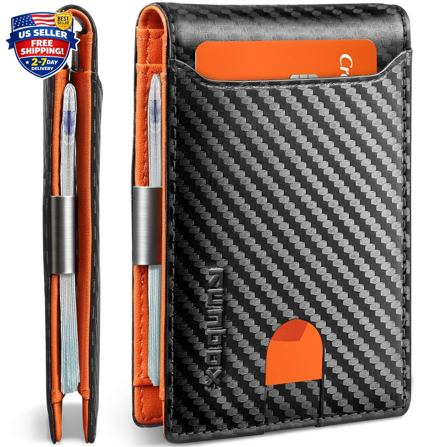 Billetera Hombre Carteras De Cuero Men Minimalista Delgadas Bloqueo Rfid Para…