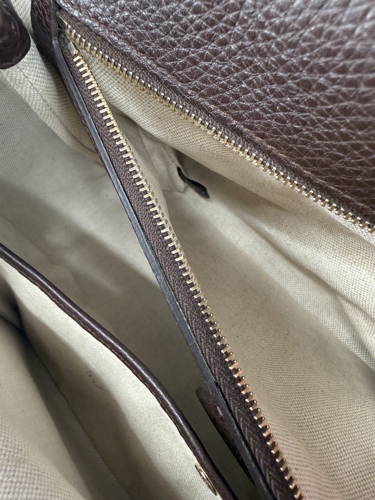 Gucci Beige/Ebony GG Canvas and Leather Large New Bamboo Top Handle Bag