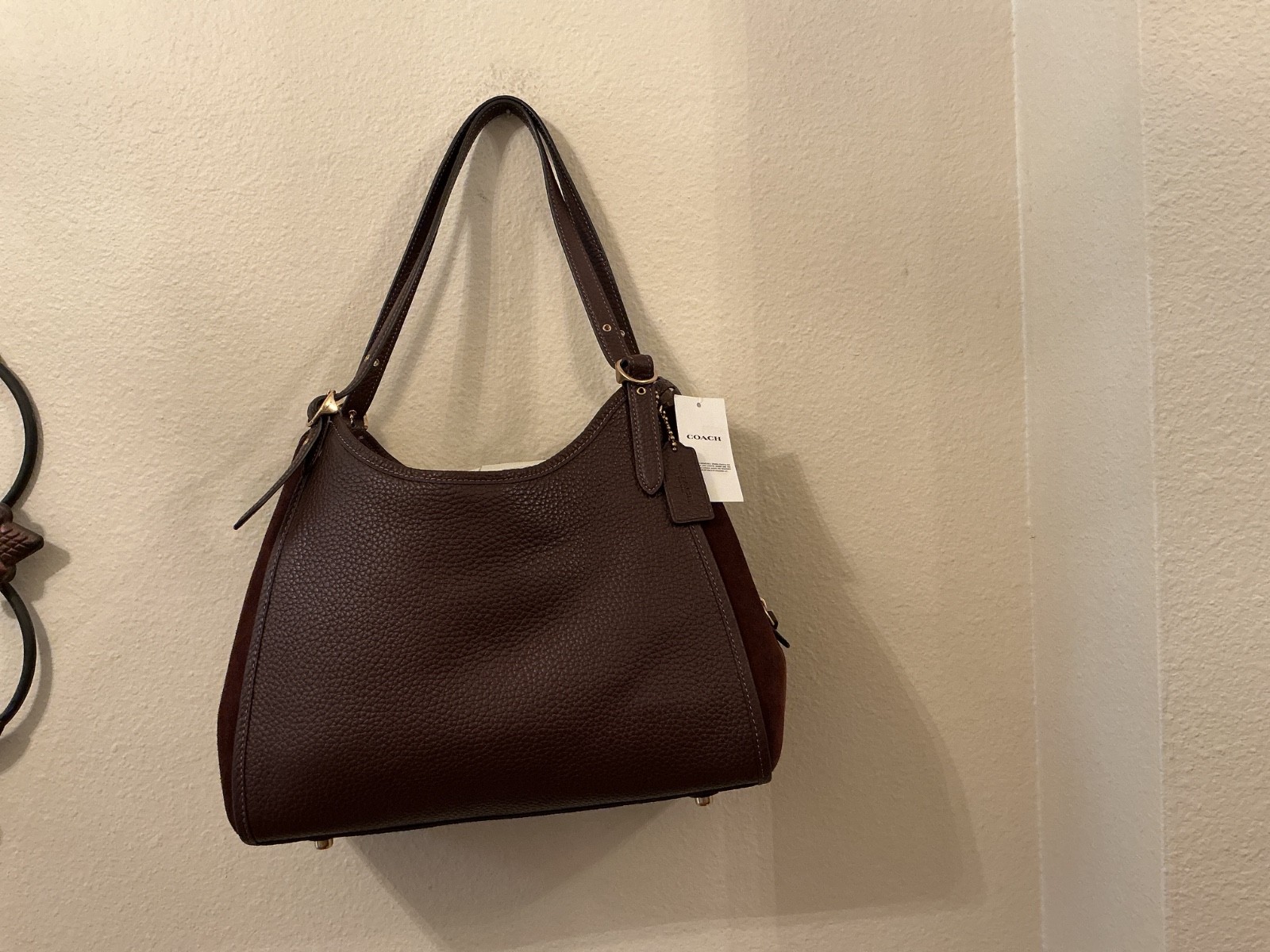 NWT Coach Lori Maple Shoulder Bag Pebbled Leather/Suede