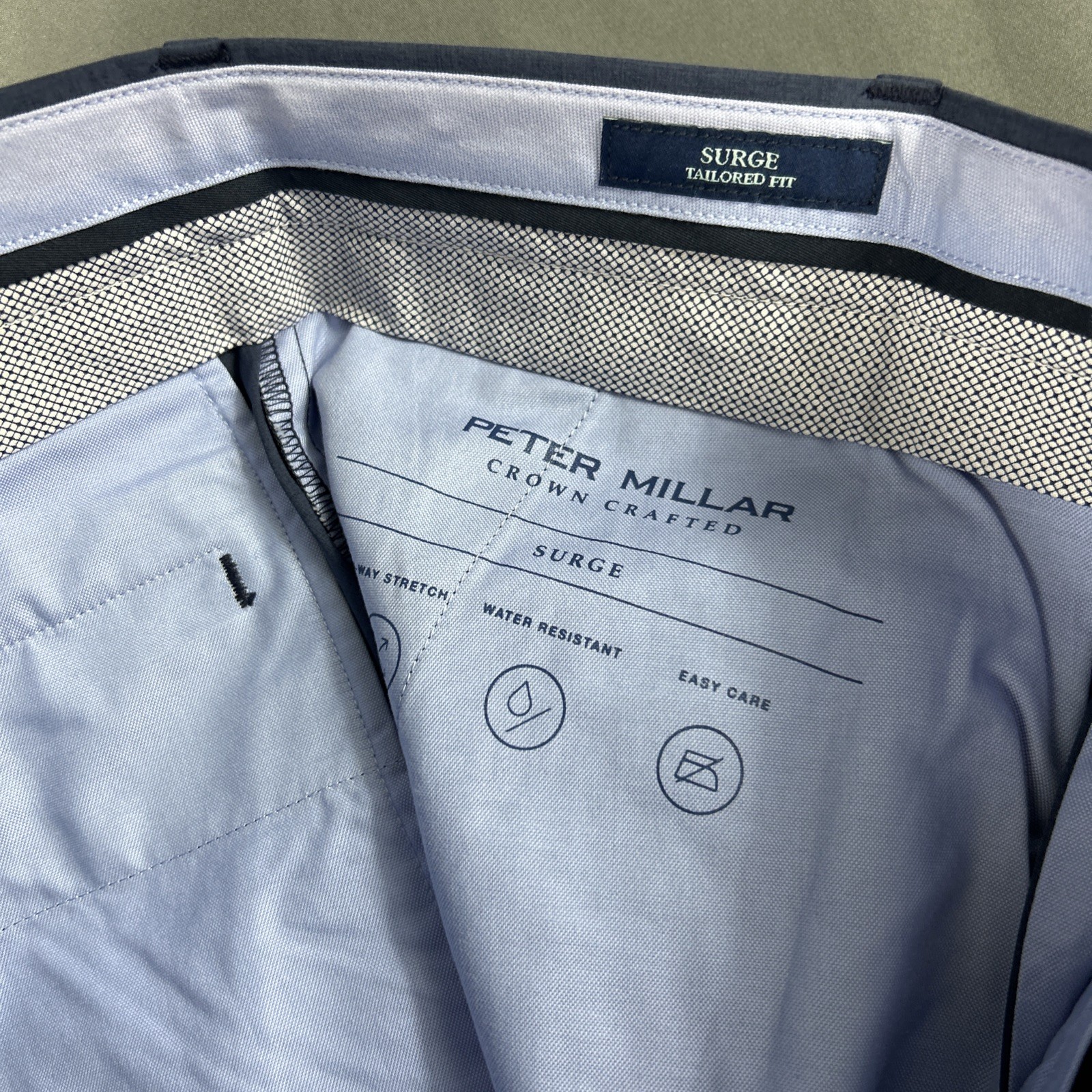 Peter Millar Golf Pants Crown Crafted Surge 34 x 32 Navy Blue NWT MSRP $185