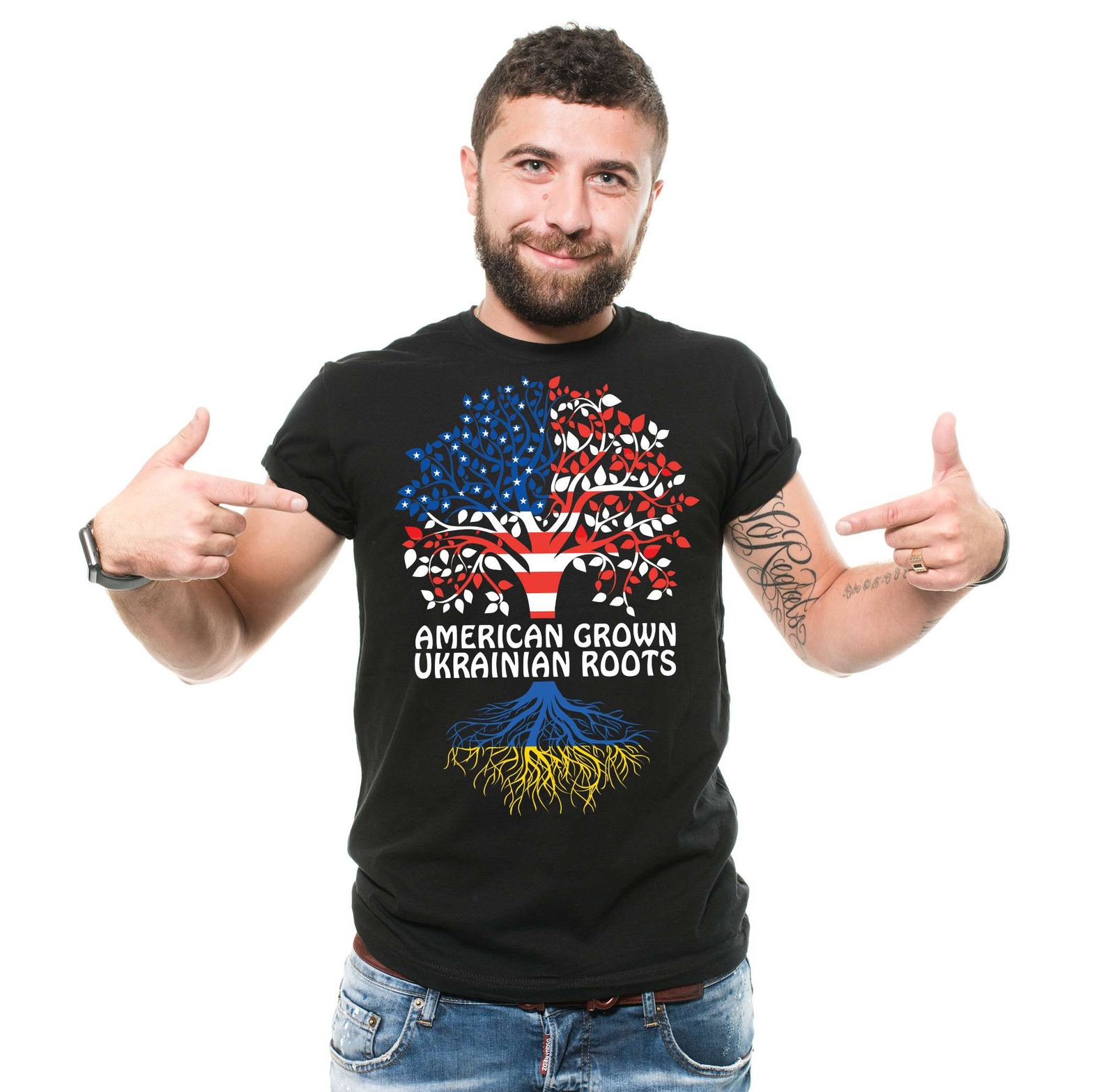 American Grown Ukrainian Roots Shirt Ukrainian Gifts Ukraine USA Shirt