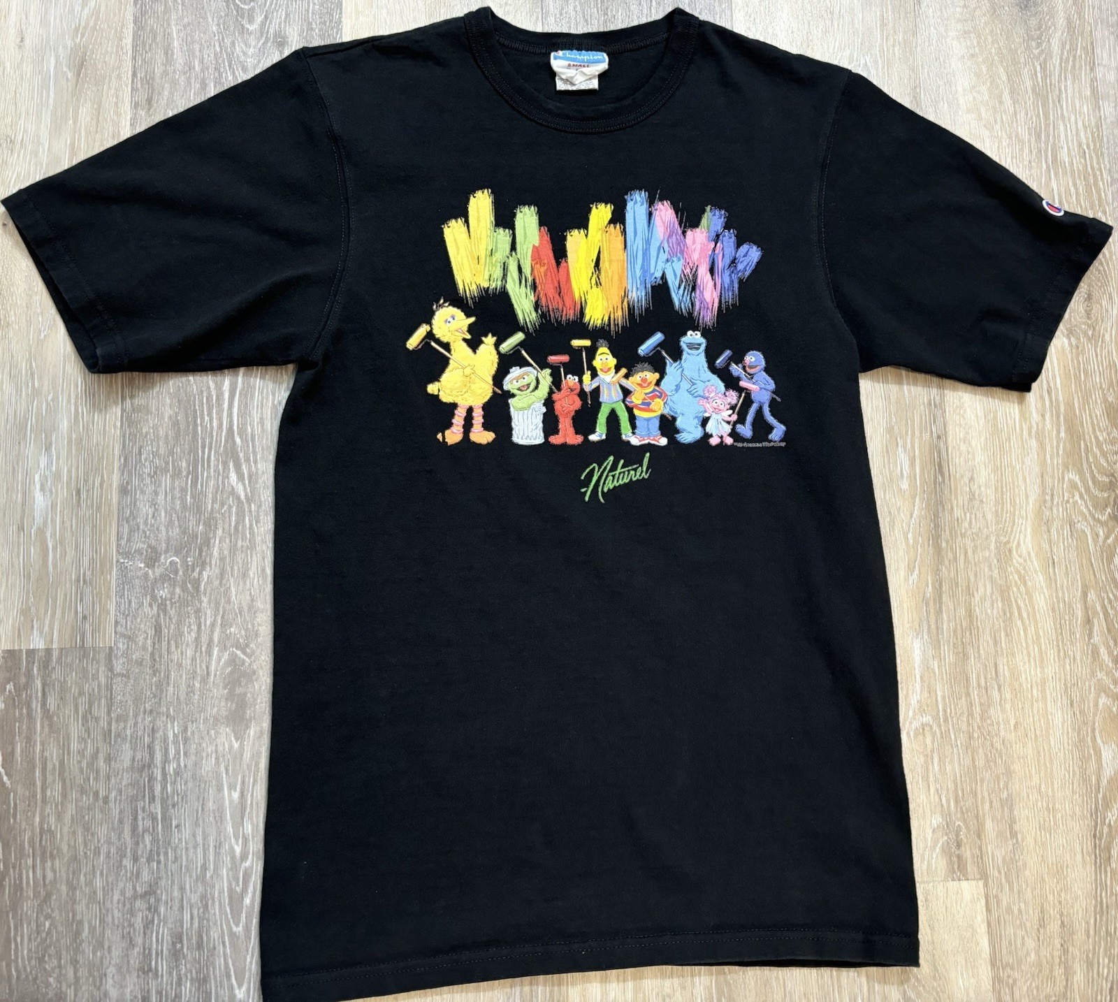 Sesame Street x Champion T-Shirt Limited Edition Naturel Collab Size Small