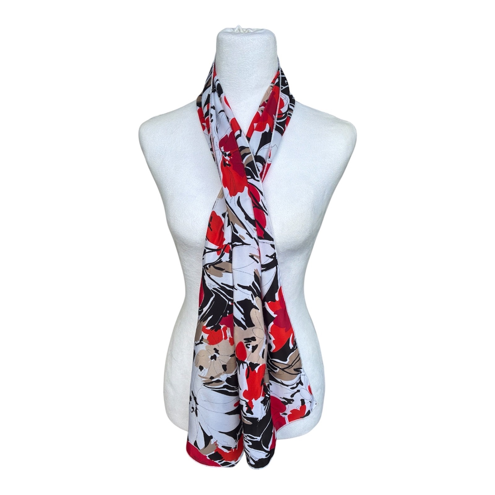 Floral Printed Scarf-58 in x 11 in