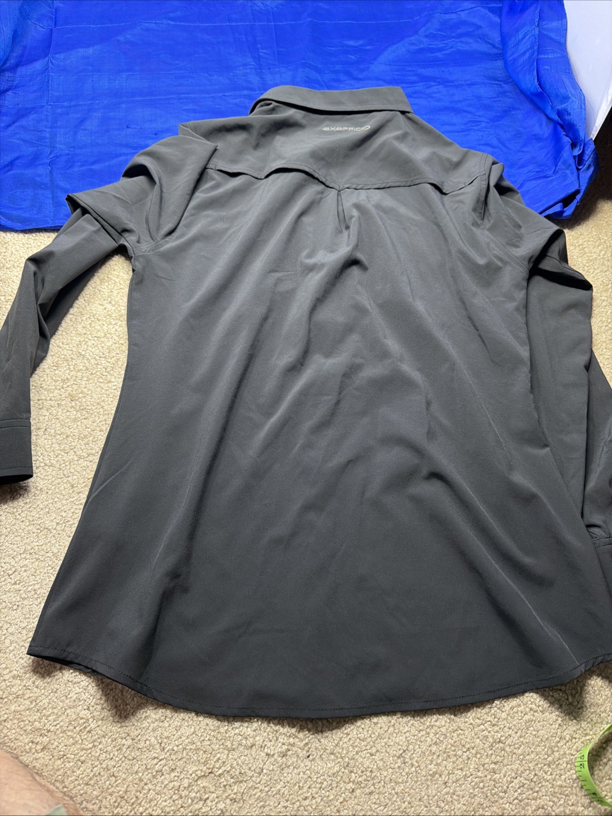 Ex Officio Kismet Long Sleeve Shirt Women’s Size Small Capri Black Collared NWT