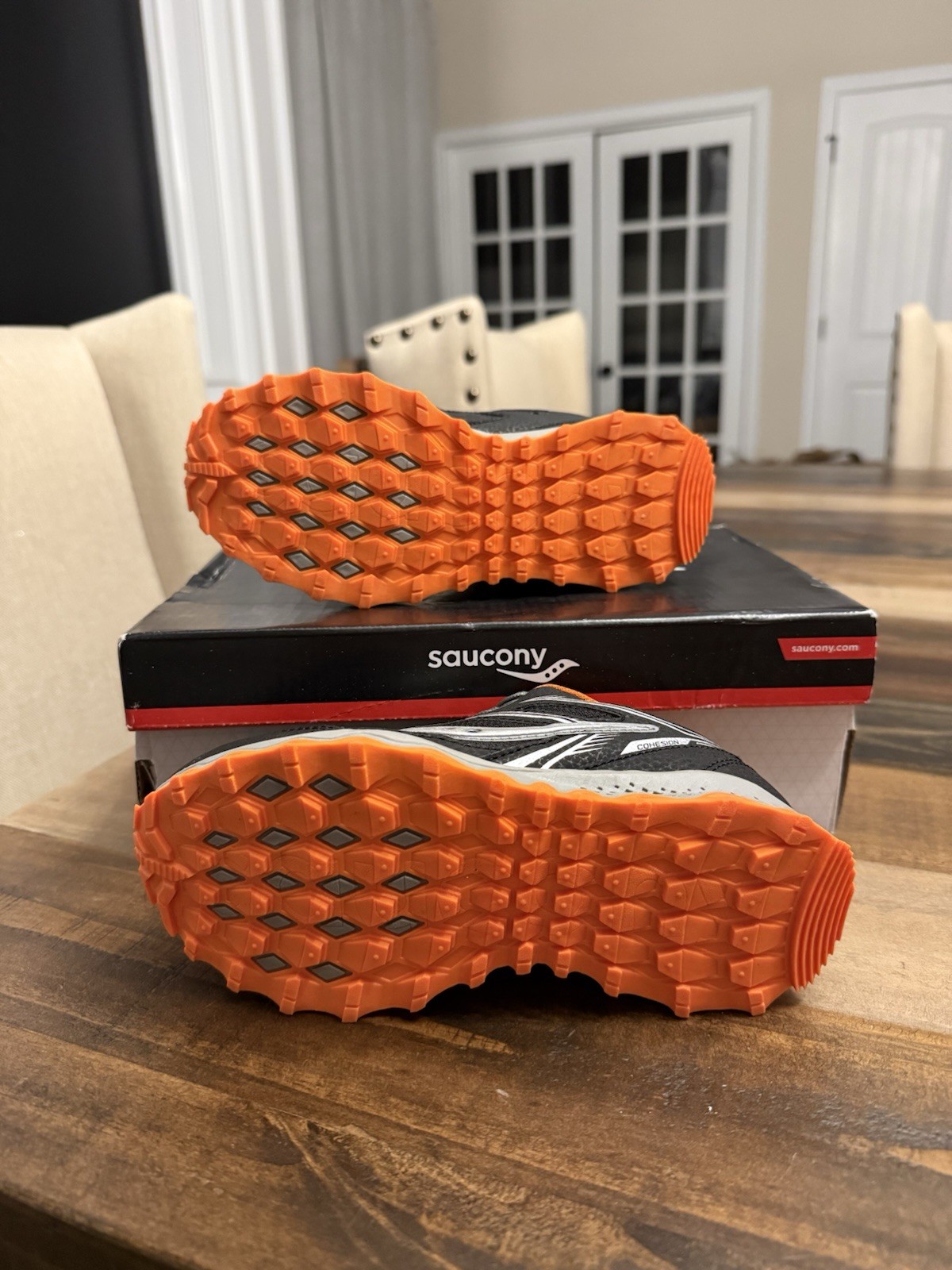 Saucony Cohesion TR14 LTT Trail Sneaker Black/Orange SK267119, Kid Size 1