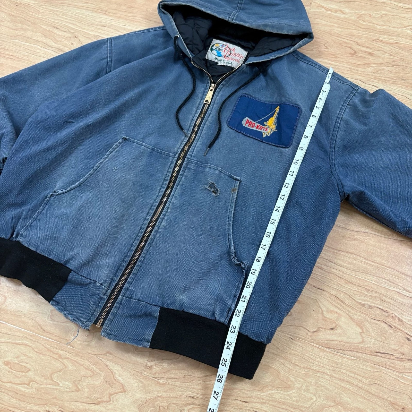 Vintage Ozark Mountain Apparel Quilted Lined Canvas Hooded Work Jacket