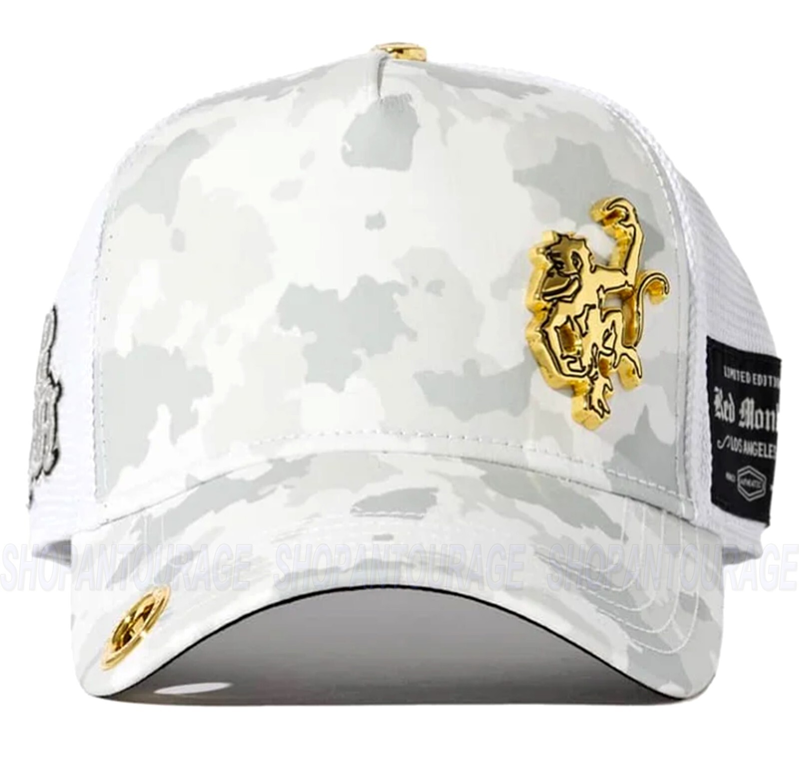Red Monkey Money Rich Snow Camo RM1526 Limited Edition Unisex Trucker Hat Cap