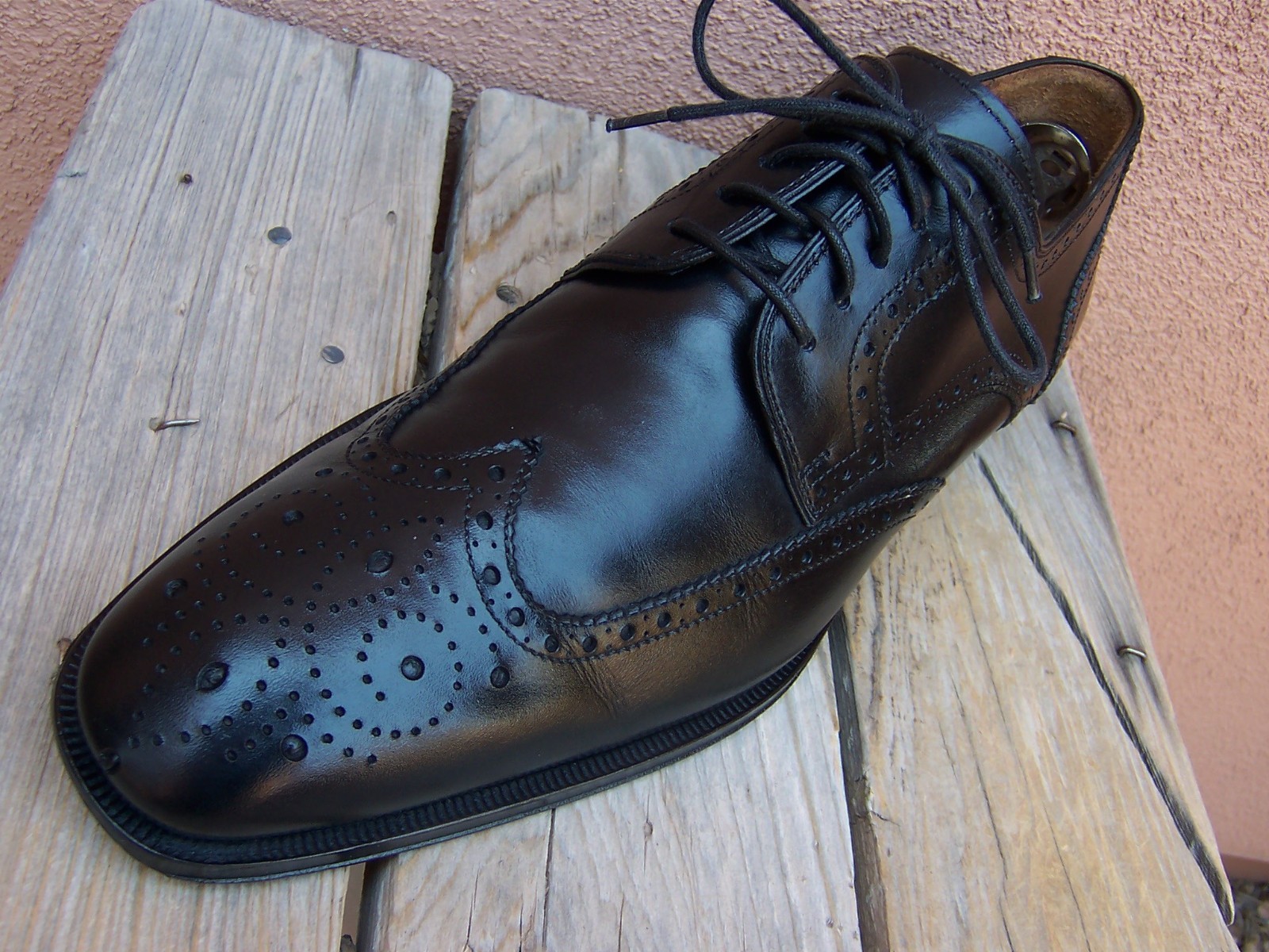 FLORSHEIM IMPERIAL Mens Casual Dress Shoes Black Leather Wingtip Oxfords Size 8M