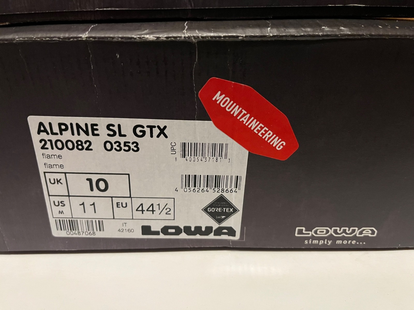 LOWA Alpine SL GTX GoreTex Flame Boots Hiking Trekking Mountaineering MADE ITALY