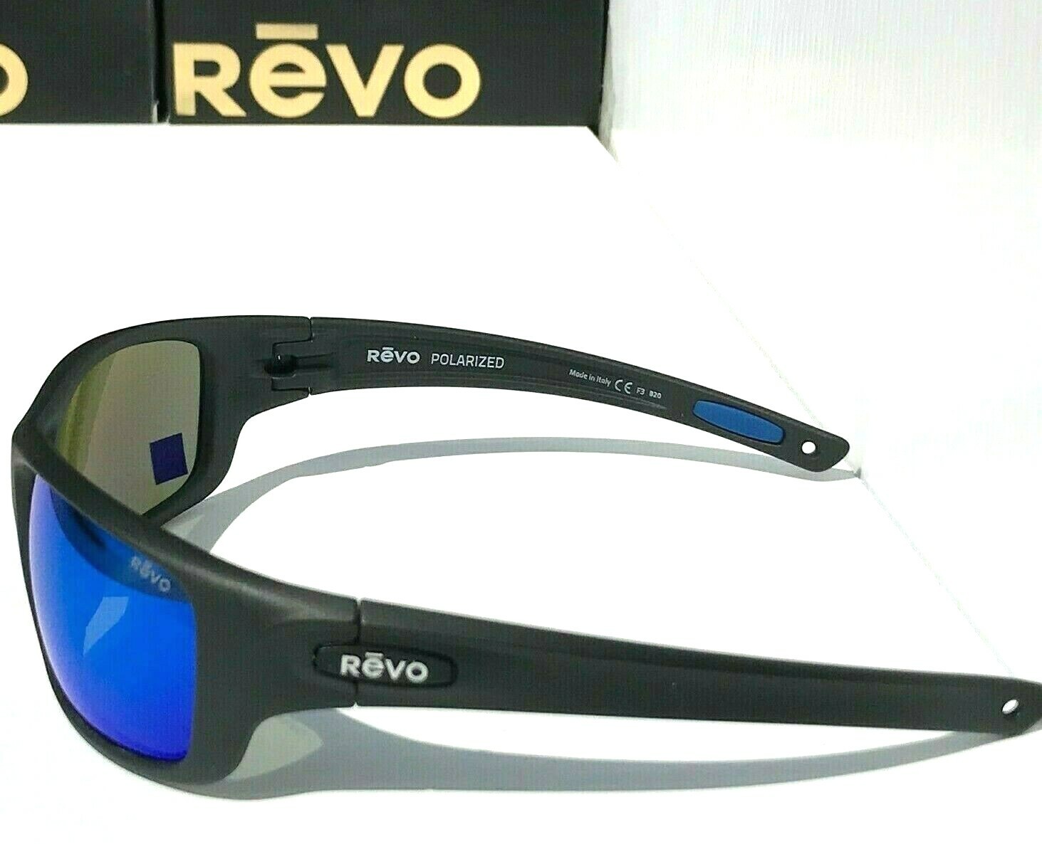 NEW Revo JASPER Black Matte POLARIZED Blue Crystal Glass Sunglasses 1111 01 H2O