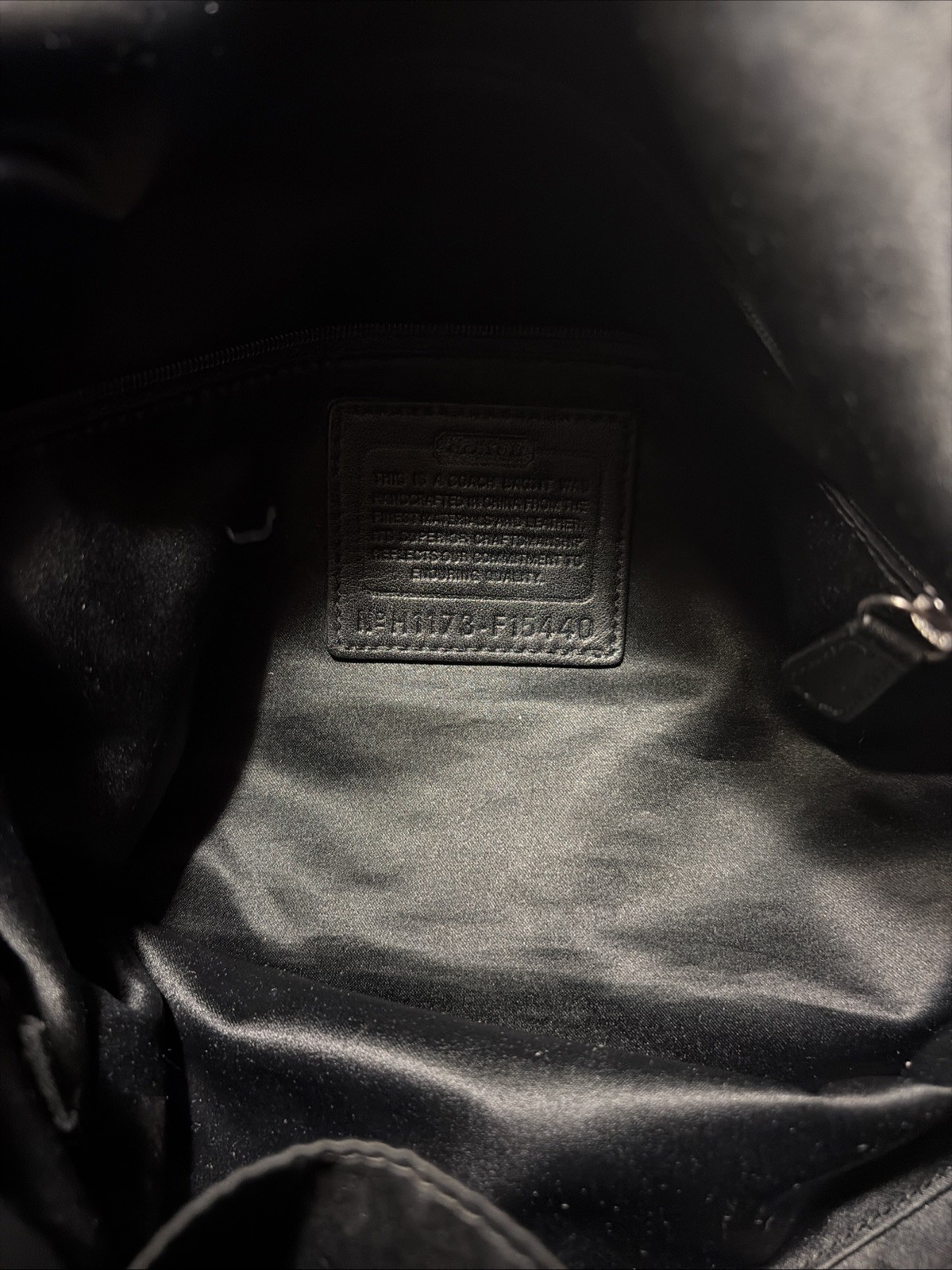 Coach Ashley Signature Sateen Large Satchel Black Canvas Leather Bag F15440 Nice