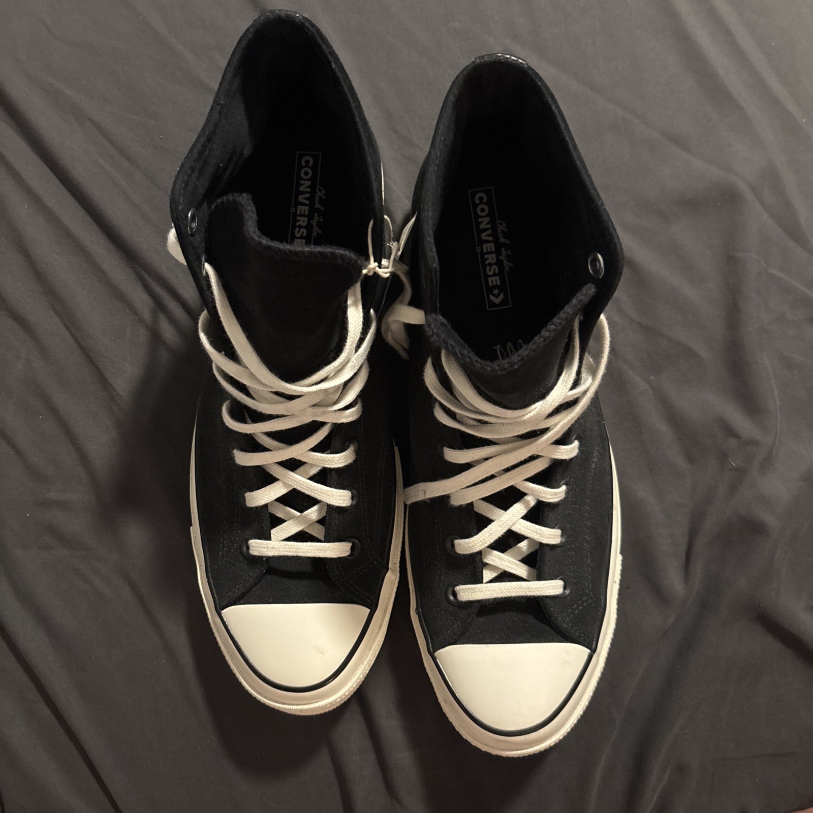 Converse Chuck 70 High Top Suede Black/Egret-Blue Mens Size 11.5 A05599C New