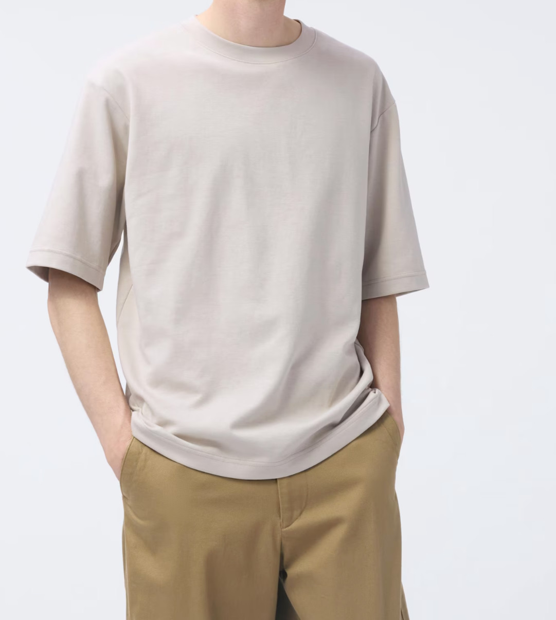 UNIQLO U AIRism Cotton Oversized Crew Neck Half-Sleeve T-Shirt S-XL Japan
