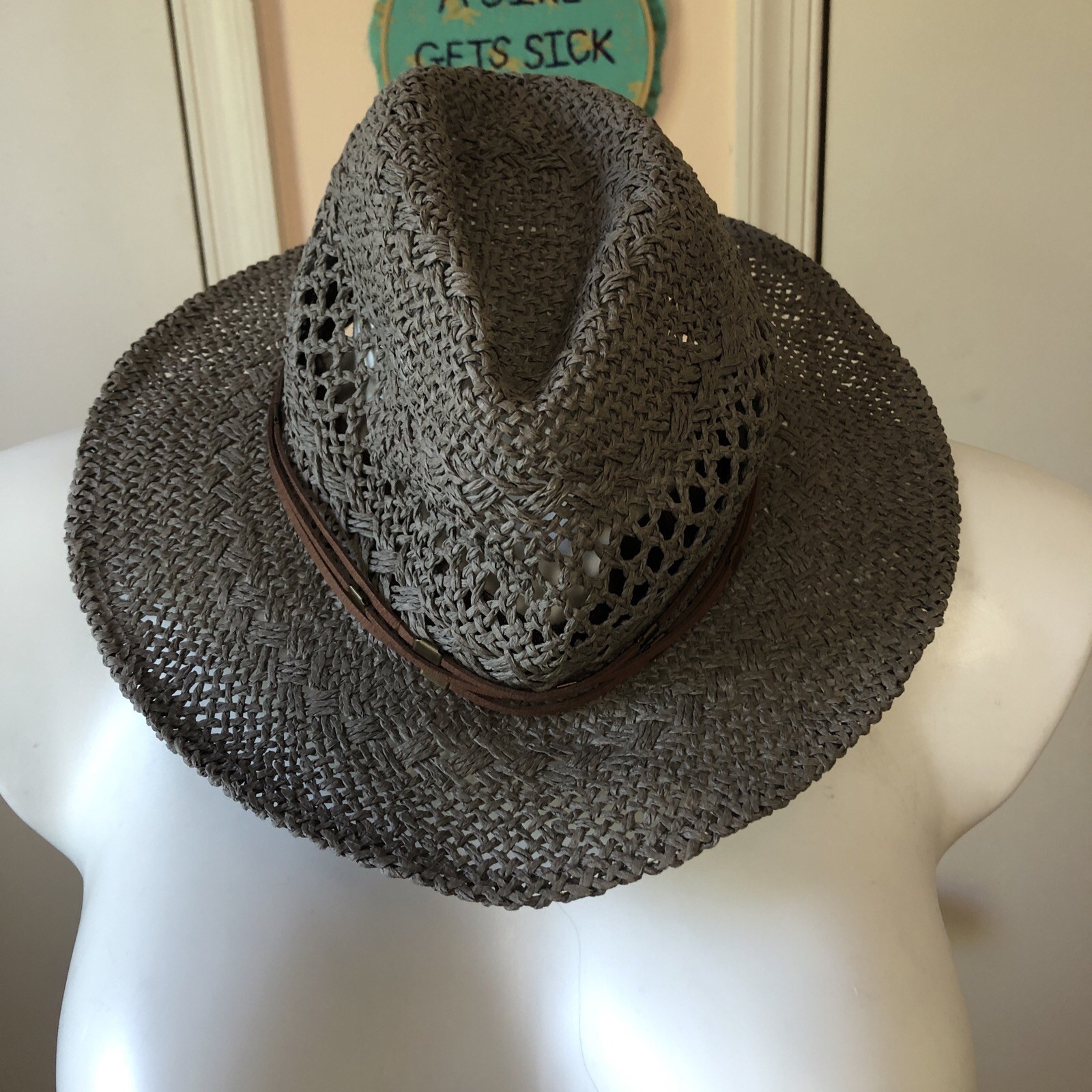 Pistil Kenzie Straw Hat Beach Outdoor Hat Women’s One Size Dark Grey