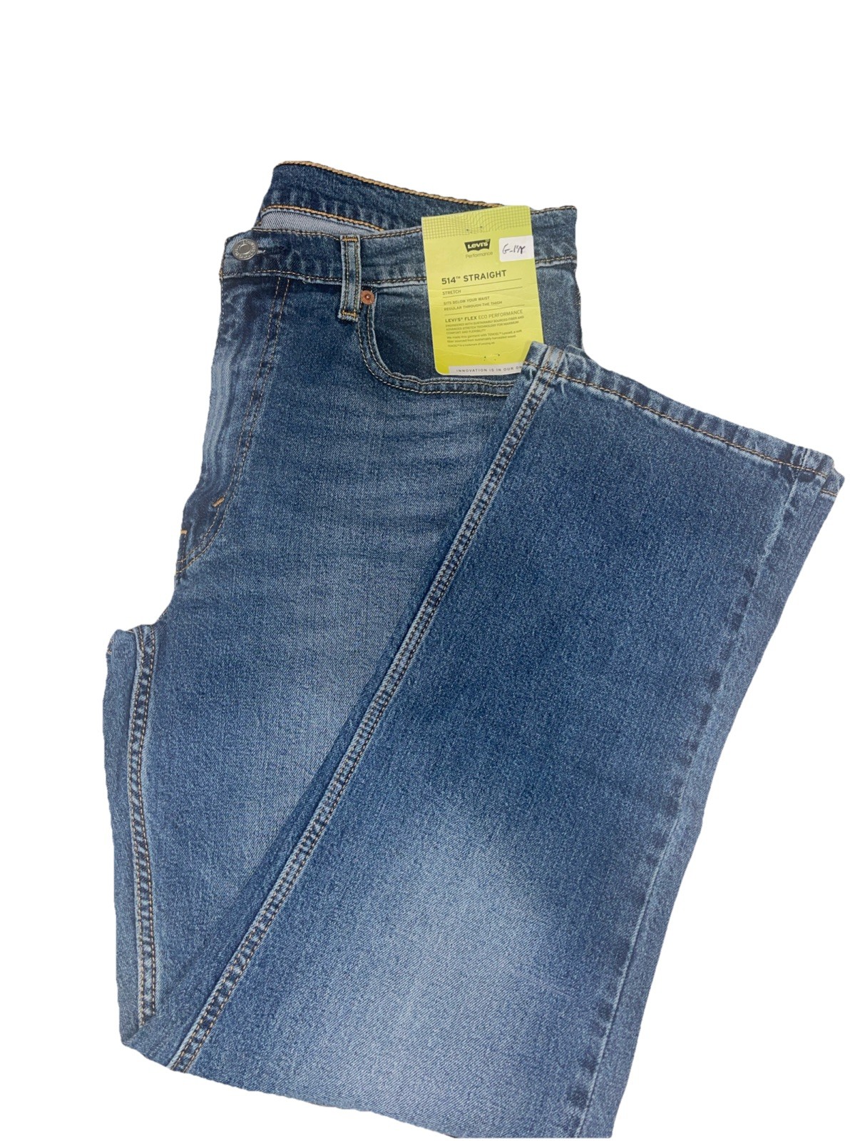 Levi 514 Flex Straight-Fit Stretch, BLUE DARK WASH, Choose 36X29, 36X34